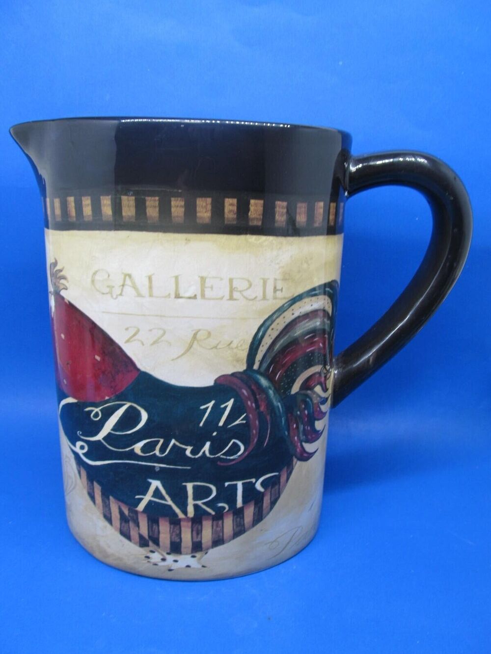 Certified International Jennifer Garant Paris Arts Rooster 3.5 Quart Pitcher